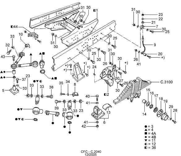 Catálogo de Peças Ford Cargo 2626 — vista explodida 3