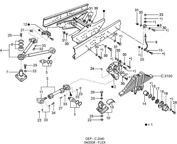 Catálogo de Peças Ford Cargo 2628E 6x4 — vista explodida 3