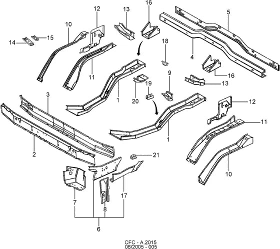 Catálogo de Peças Ford Cargo 2631 — vista explodida 1