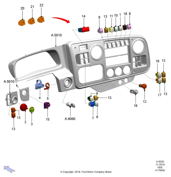 Catálogo de Peças Ford Cargo 3131 6x4 — vista explodida 1