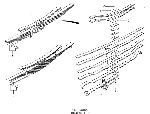 Catálogo de Peças Ford Cargo 4432E 4x2 — vista explodida 3