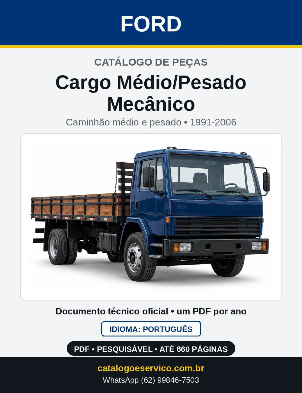 Capa do Catálogo de Peças Ford Cargo Médio/Pesado Mecânico 1991-2006
