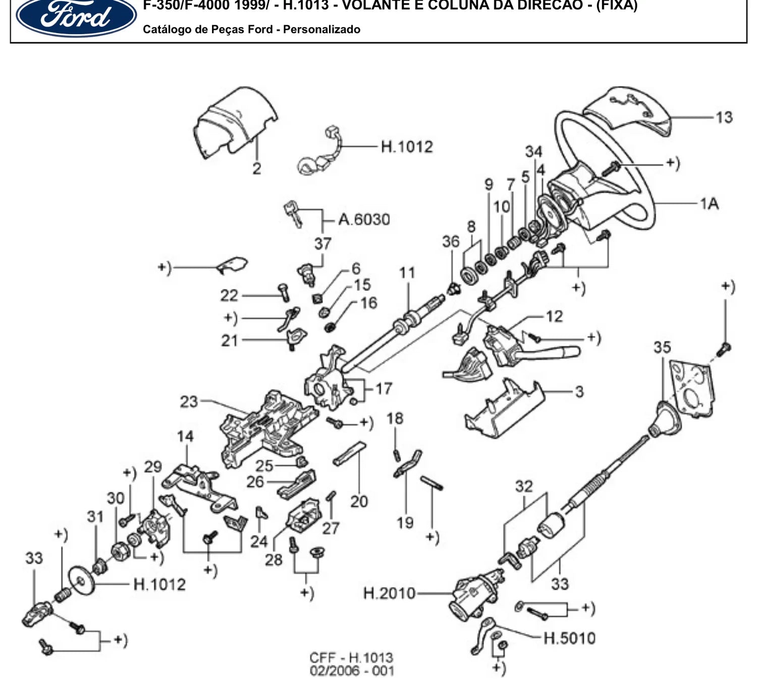 Catálogo de Peças Ford F-350 e F-4000 1999-2012 — vista explodida 2 (pág. 134 do PDF)