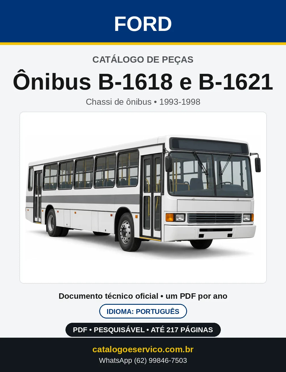 Catálogo de Peças Ford Ônibus B-1618 e B-1621 1993-1998 — capa