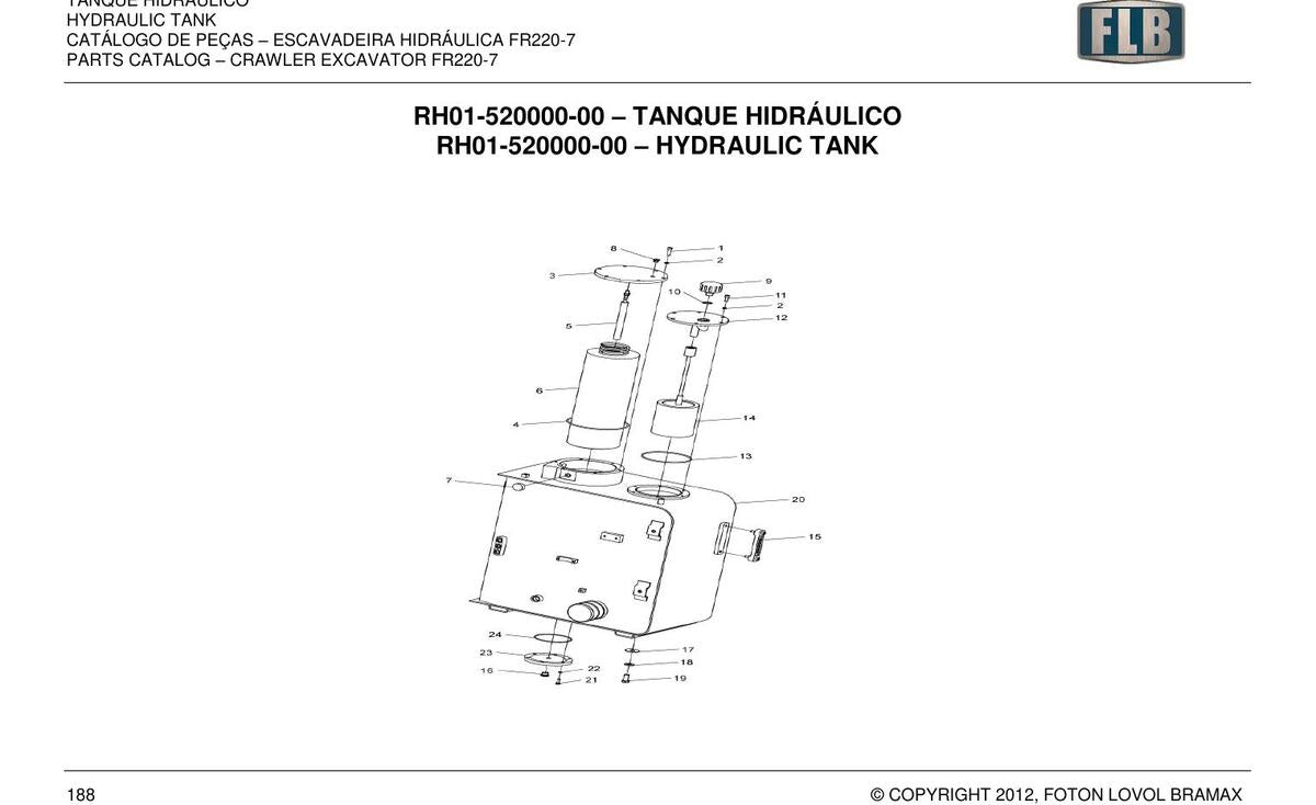 Catálogo de Peças FR220-7 Foton Lovol Escavadeira Hidráulica - página estratégica 2