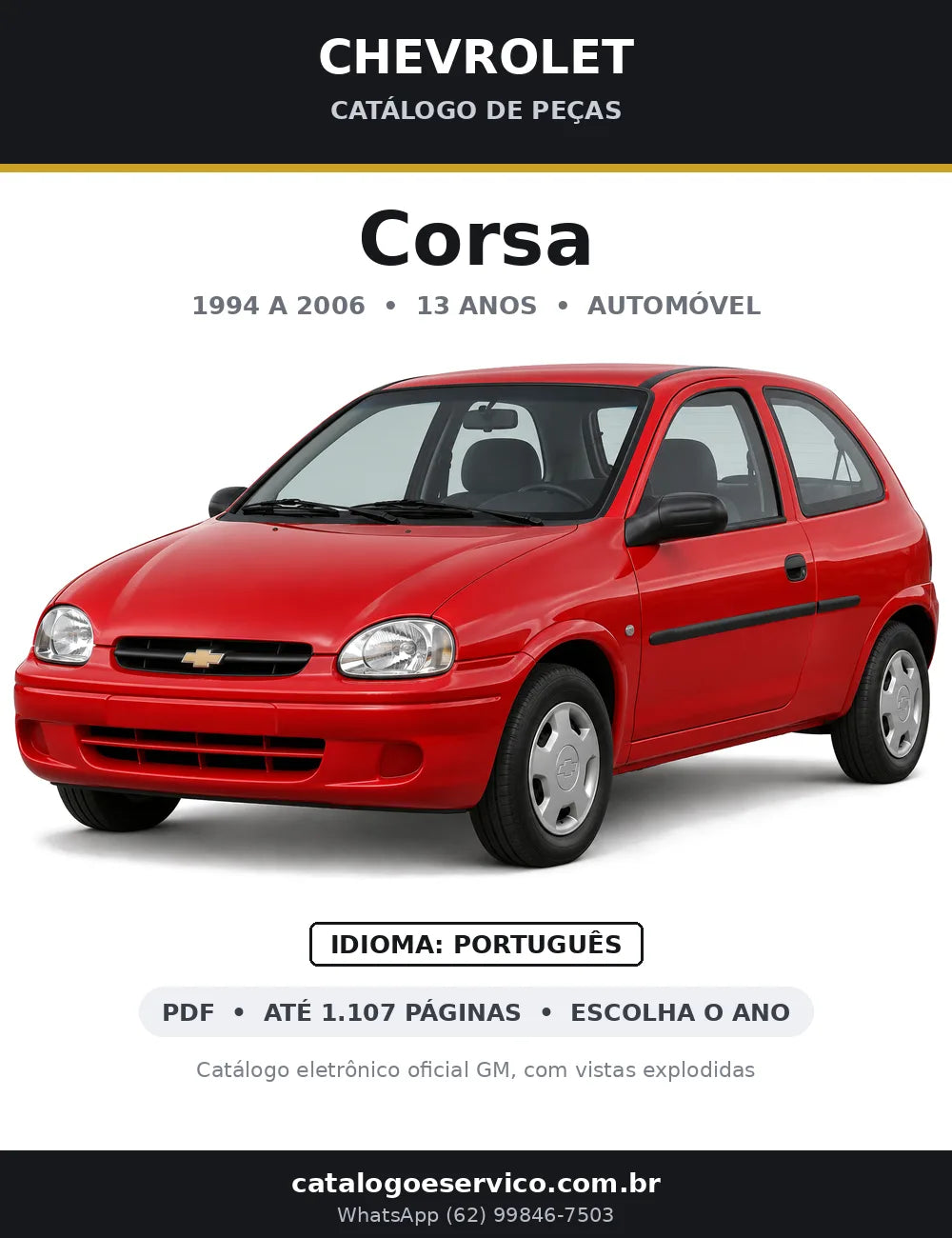 Capa do catálogo de peças Chevrolet Corsa 1994 a 2006