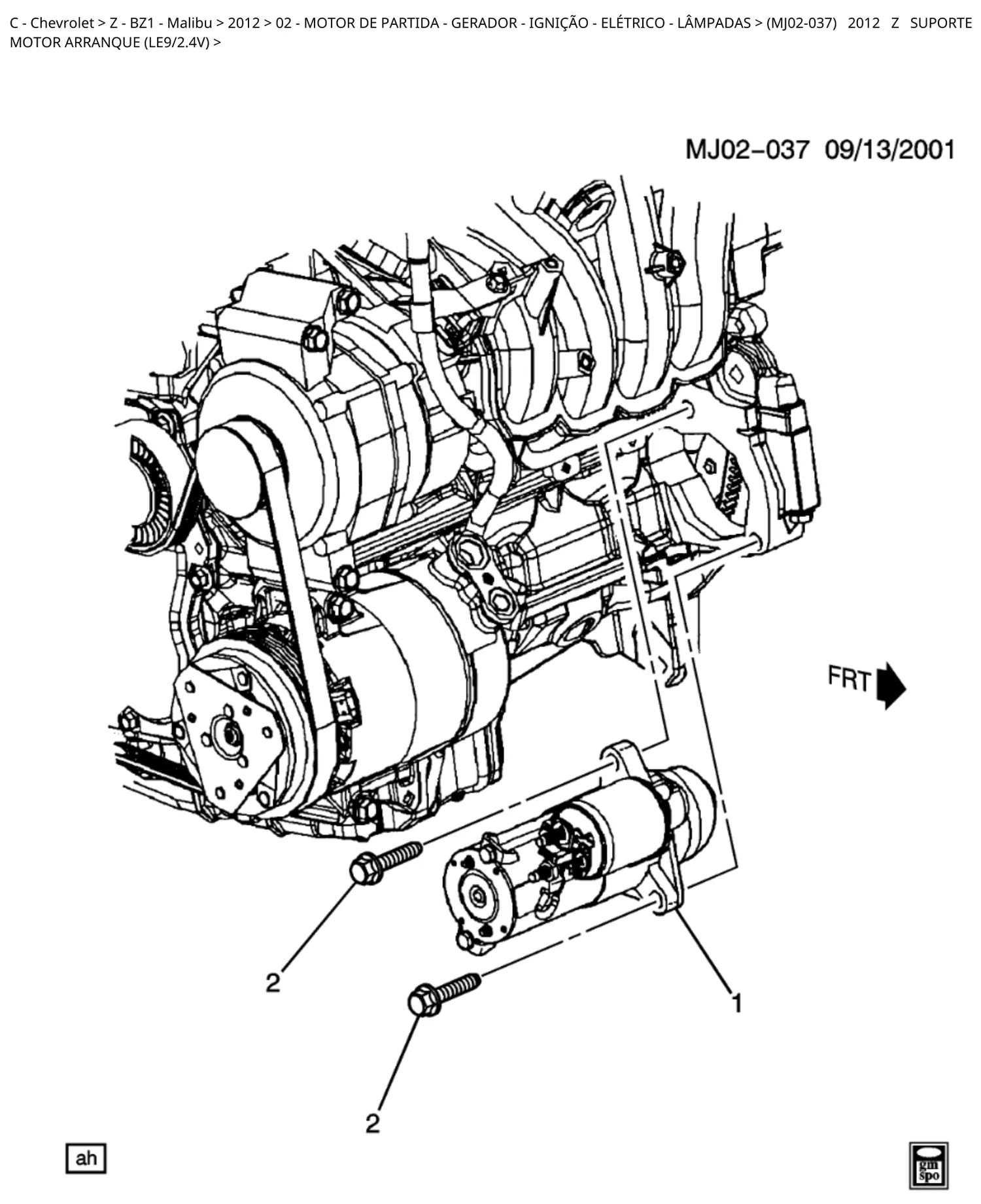 Catálogo de Peças Chevrolet Malibu 2010-2012 — vista explodida 1 (pág. 51 do PDF)