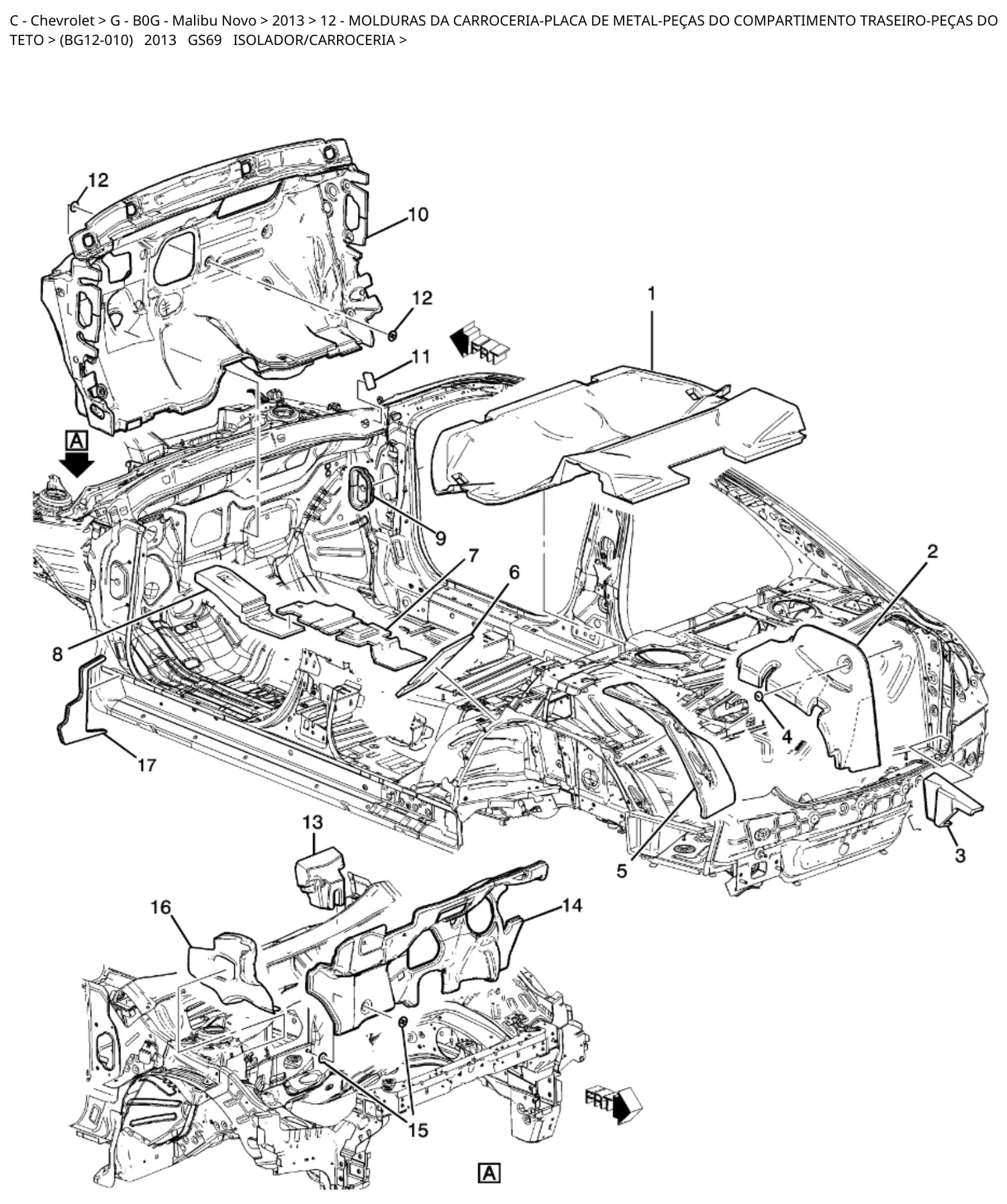 Catálogo de Peças Chevrolet Malibu 2013 — vista explodida 1 (pág. 453 do PDF)