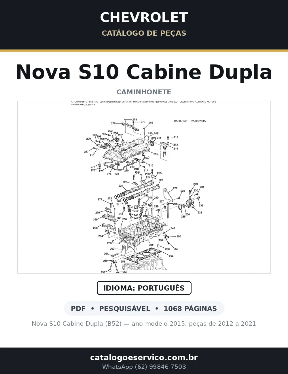 Catálogo de Peças Chevrolet Nova S10 Cabine Dupla 2012-2021 — capa