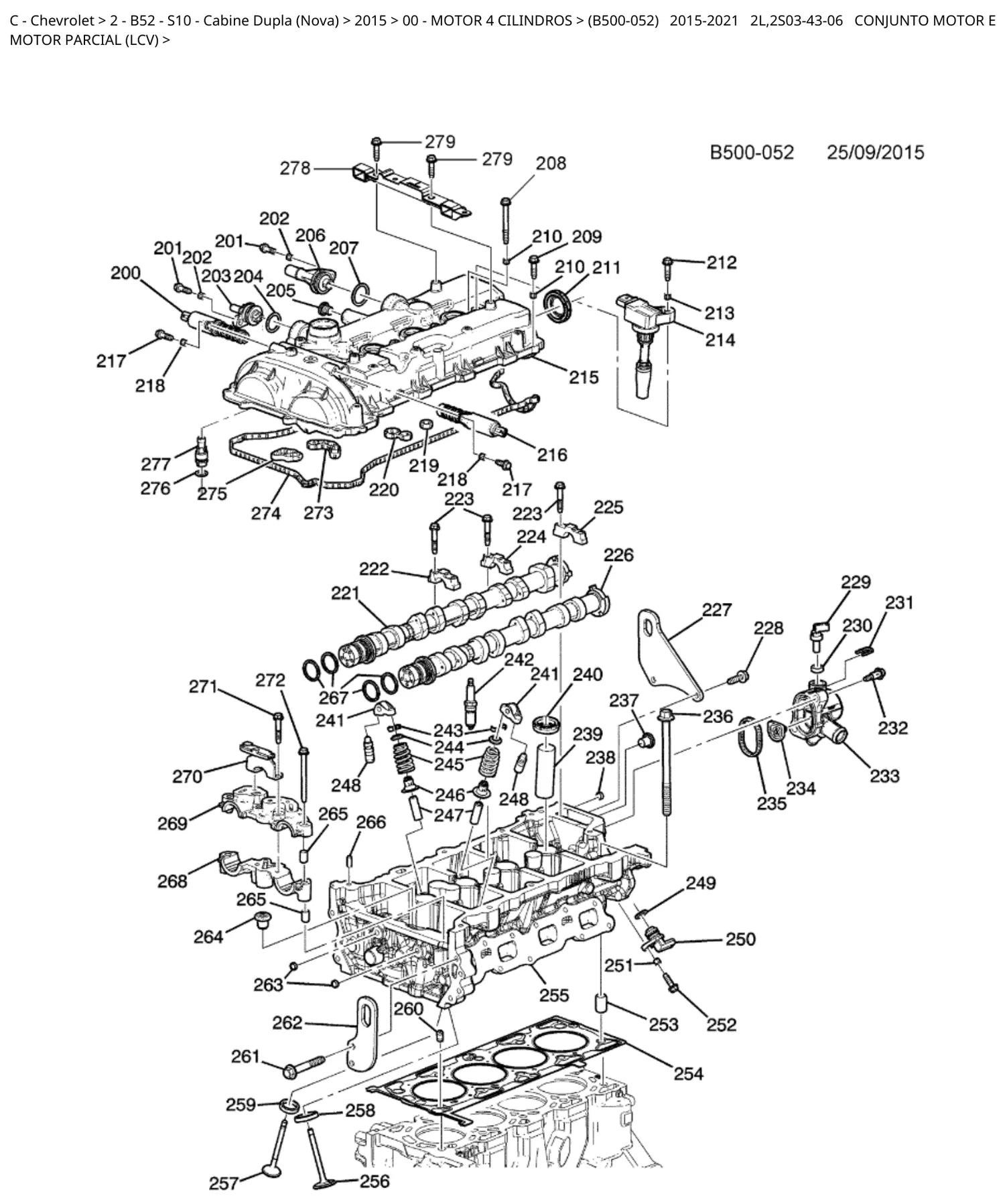 Catálogo de Peças Chevrolet Nova S10 Cabine Dupla 2012-2021 — vista explodida 3 (pág. 12 do PDF)