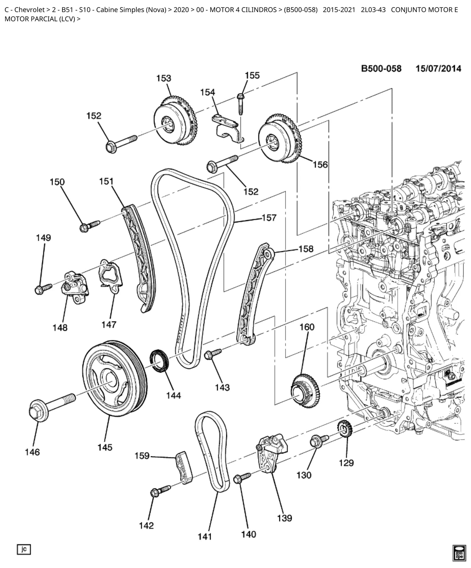 Catálogo de Peças Chevrolet Nova S10 Cabine Simples 2012-2021 — vista explodida 3 (pág. 29 do PDF)