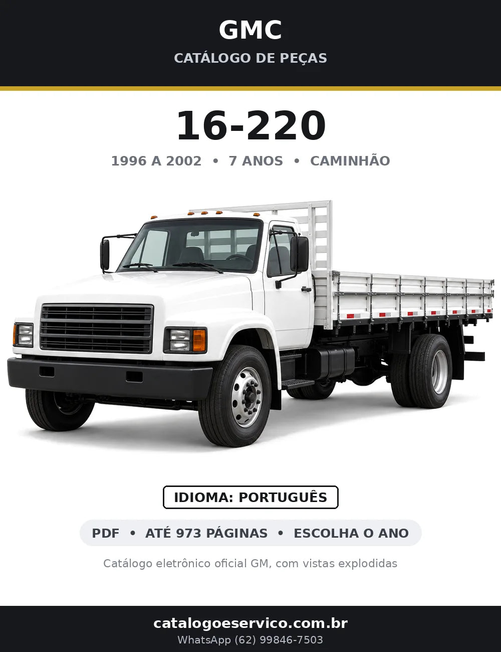 Capa do catálogo de peças GMC 16-220 1996 a 2002