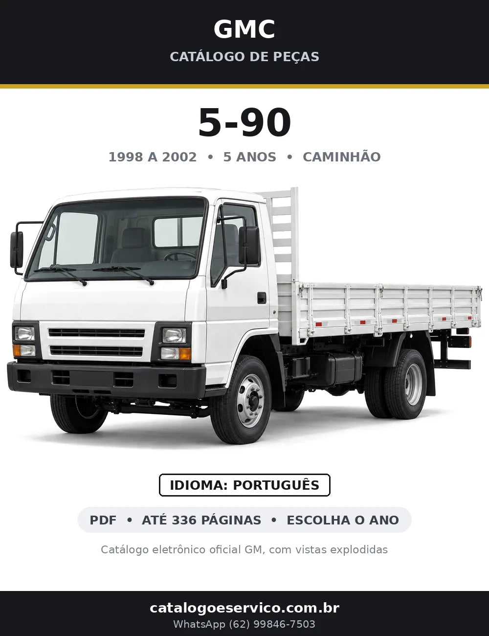 Capa do catálogo de peças GMC 5-90 1998 a 2002