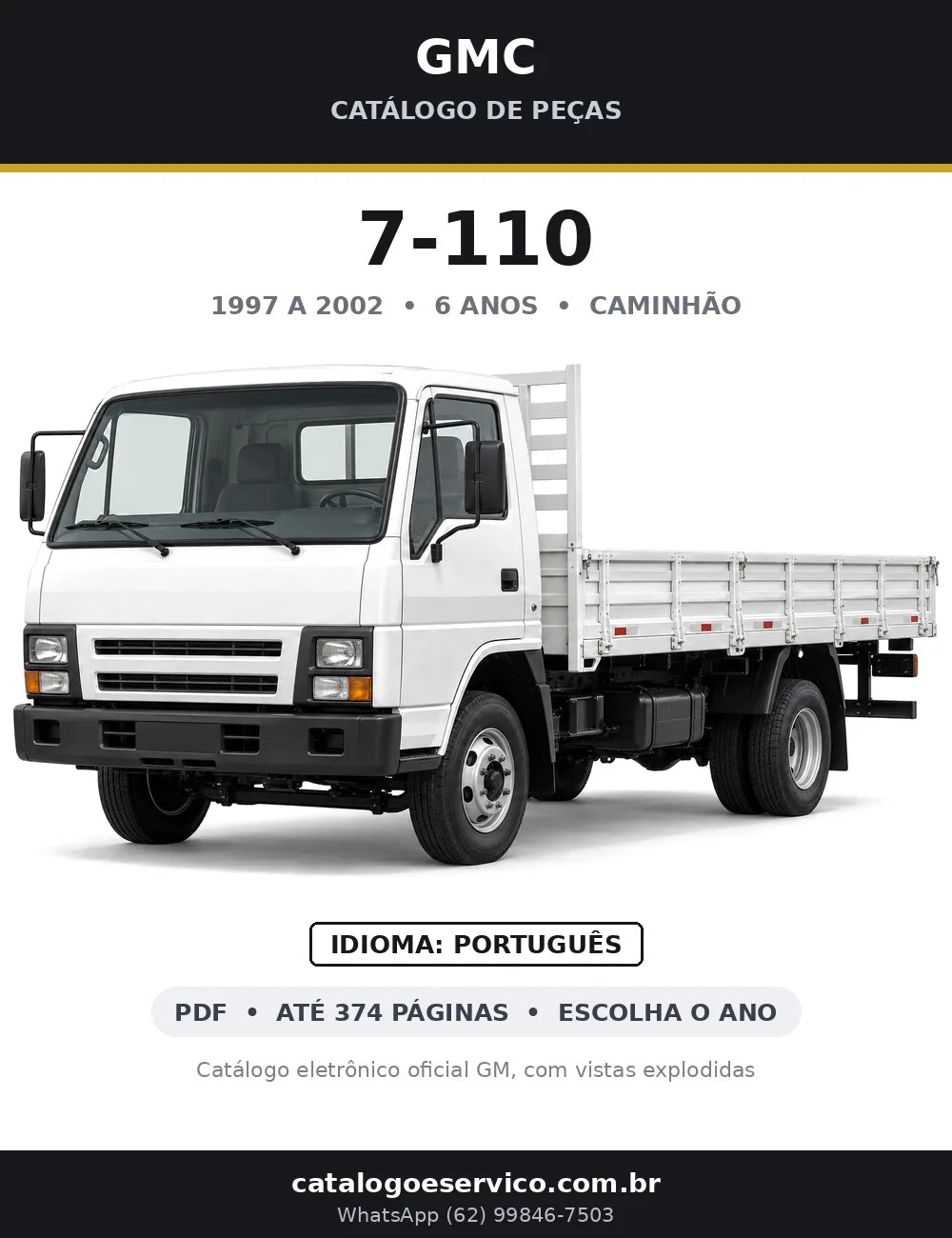 Capa do catálogo de peças GMC 7-110 1997 a 2002