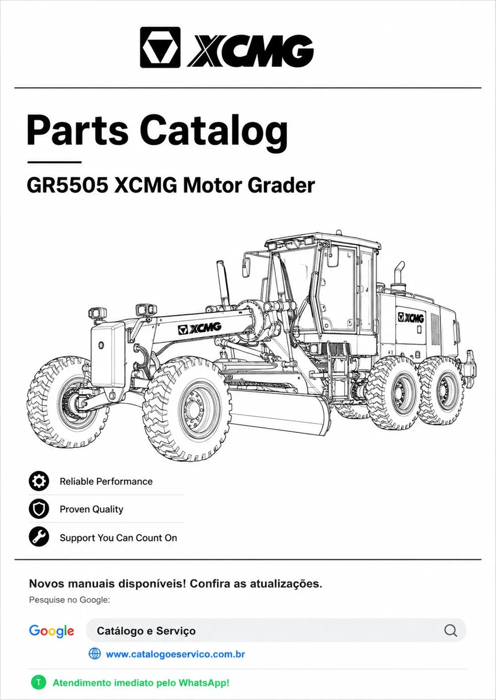 Catálogo de Peças GR5505 XCMG Motoniveladora