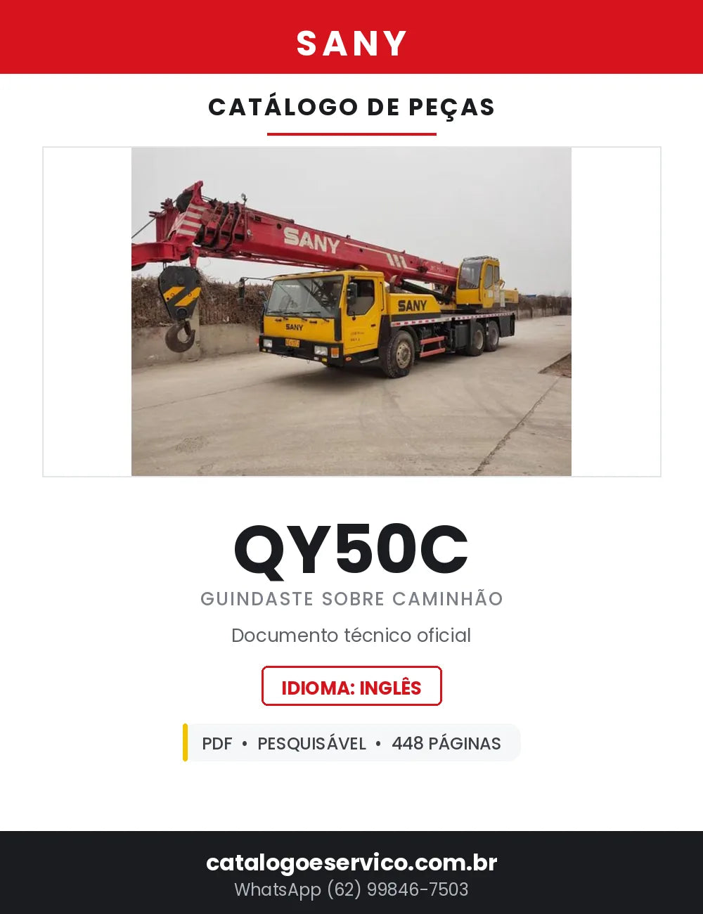 Catálogo de Peças SANY QY50C Guindaste sobre Caminhão — 448 Páginas em PDF — capa