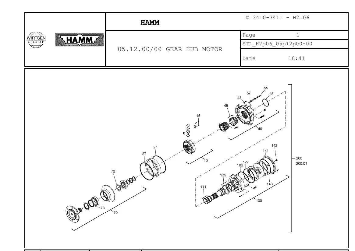 Catálogo de Peças HAMM 3410 / 3411 — vista interna 3