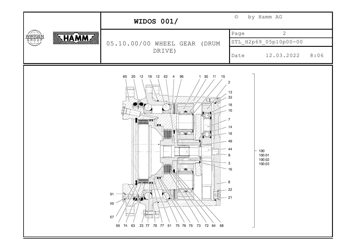 Catálogo de Peças HAMM 3410 / 3411 — vista interna 1