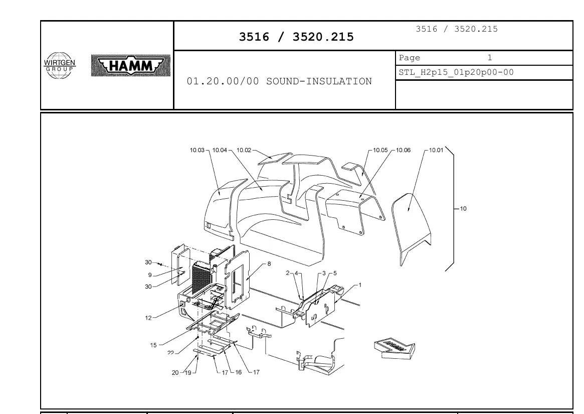 Catálogo de Peças HAMM 3516 / 3520 — vista interna 3
