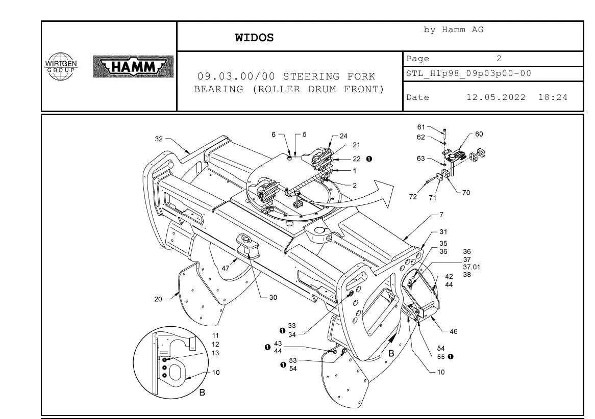 Catálogo de Peças HAMM DV 85 — vista interna 1