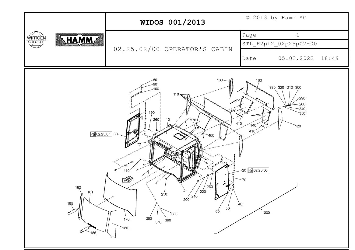 Catálogo de Peças HAMM GRW 280 — vista interna 1