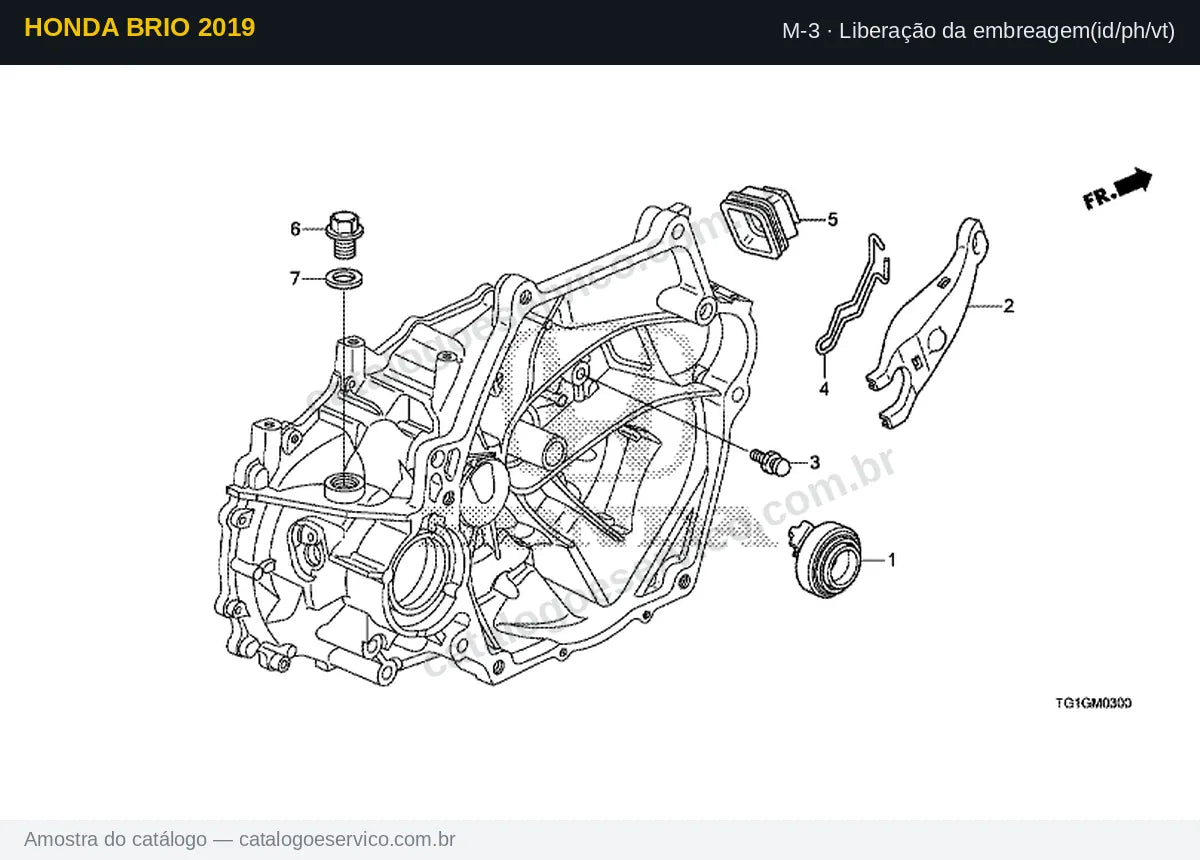 Vista explodida Liberação da embreagem(id/ph/vt) — Honda Brio 2019