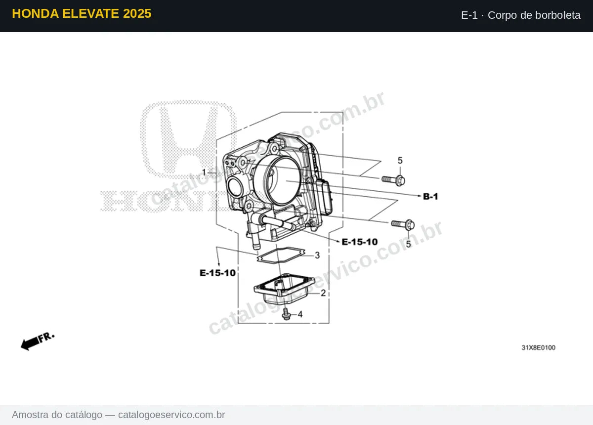 Vista explodida Corpo de borboleta — Honda Elevate 2025