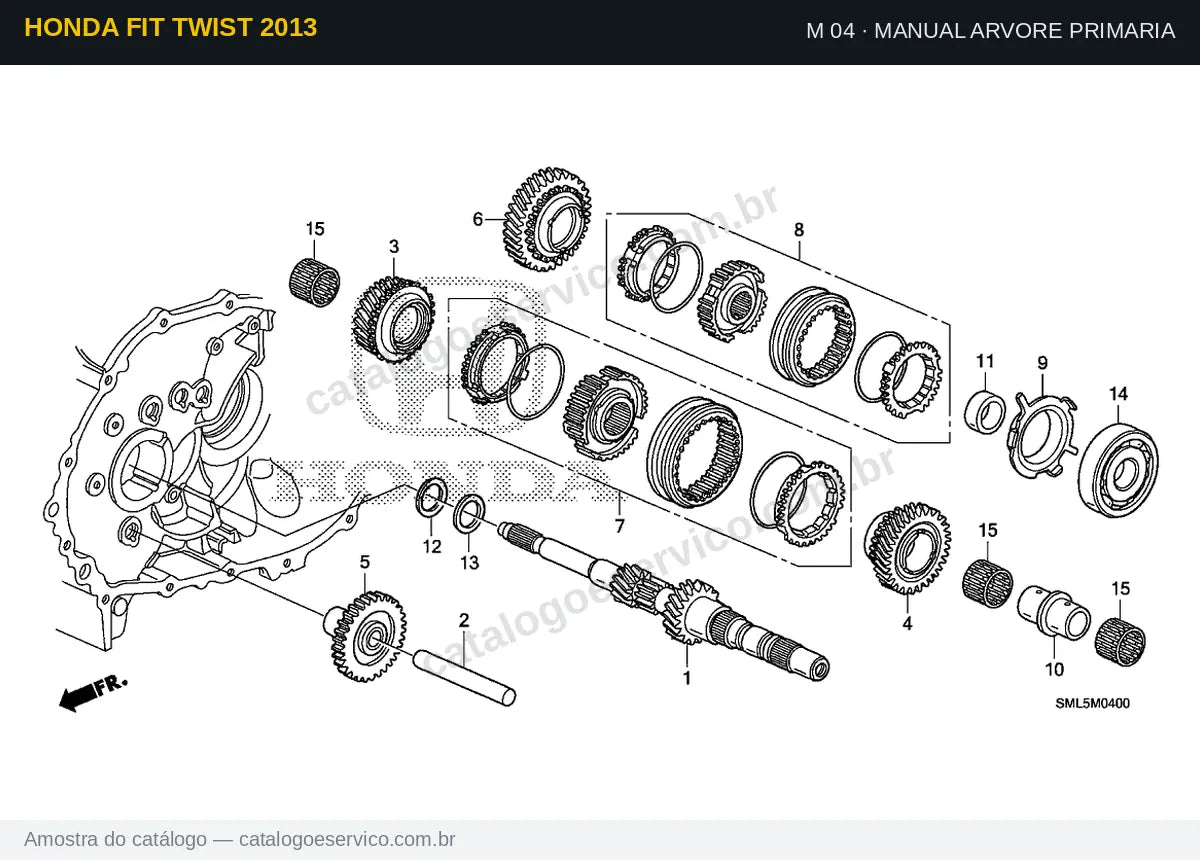 Vista explodida Manual Arvore Primaria — Honda Fit Twist 2013