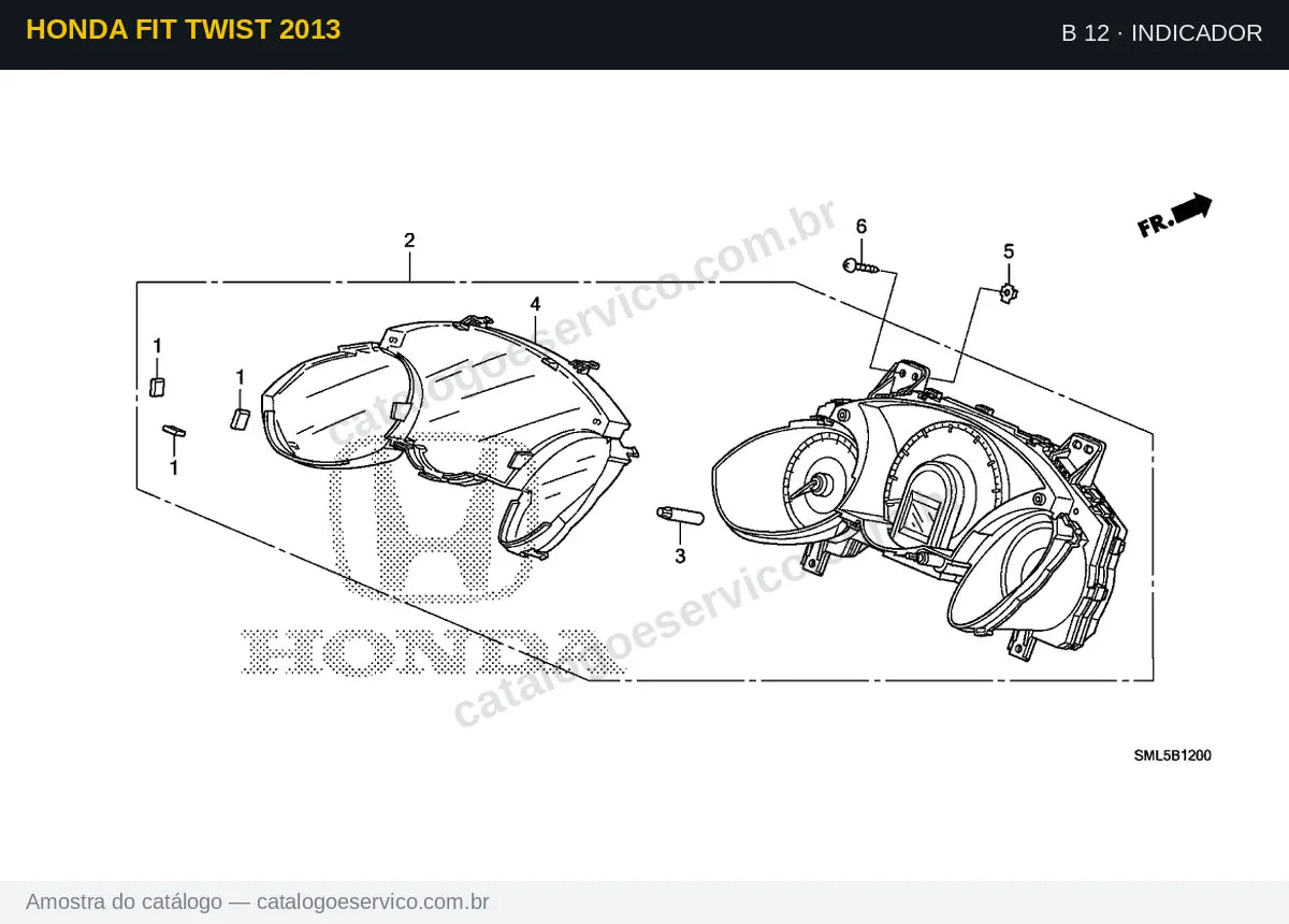 Vista explodida Indicador — Honda Fit Twist 2013