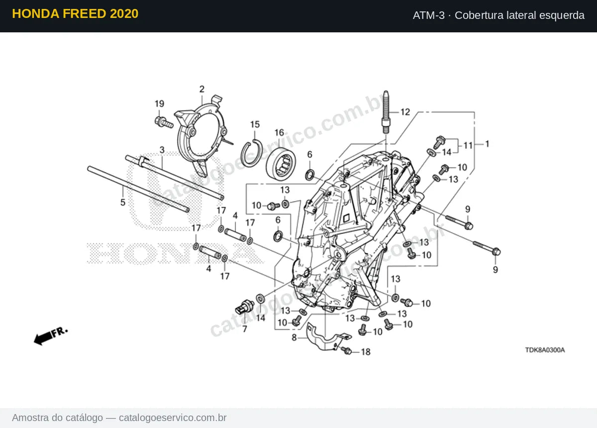 Vista explodida Cobertura lateral esquerda — Honda Freed 2020