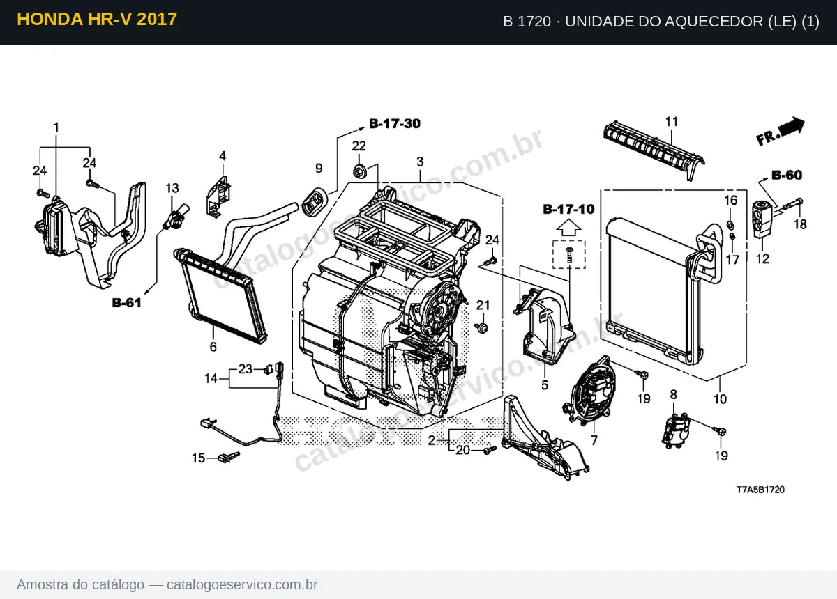 Vista explodida Unidade Do Aquecedor (Le) (1) — Honda HR-V 2017