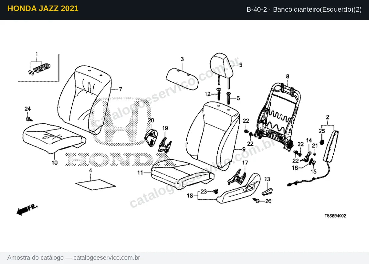 Vista explodida Banco dianteiro(Esquerdo)(2) — Honda Jazz 2021