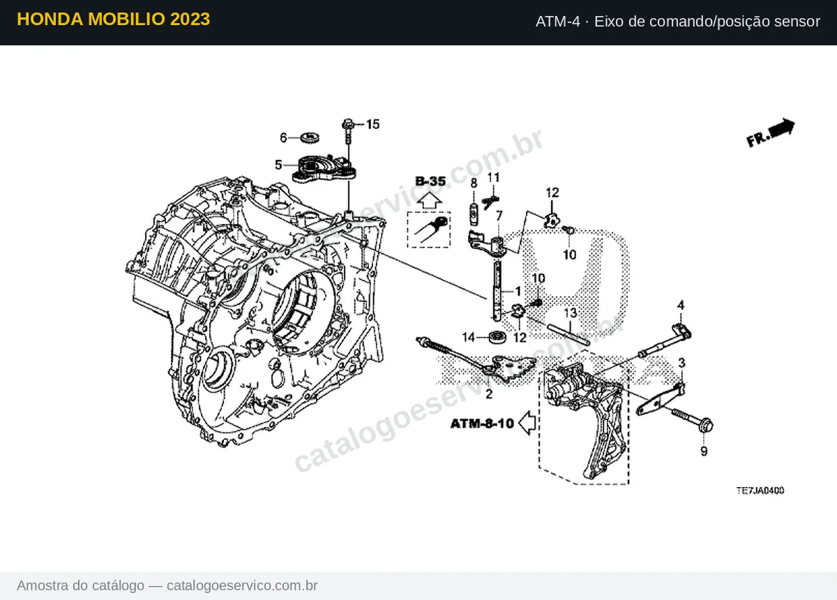 Vista explodida Eixo de comando/posição sensor — Honda Mobilio 2023