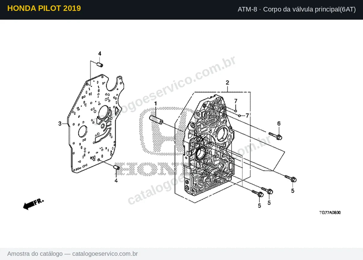 Vista explodida Corpo da válvula principal(6AT) — Honda Pilot 2019