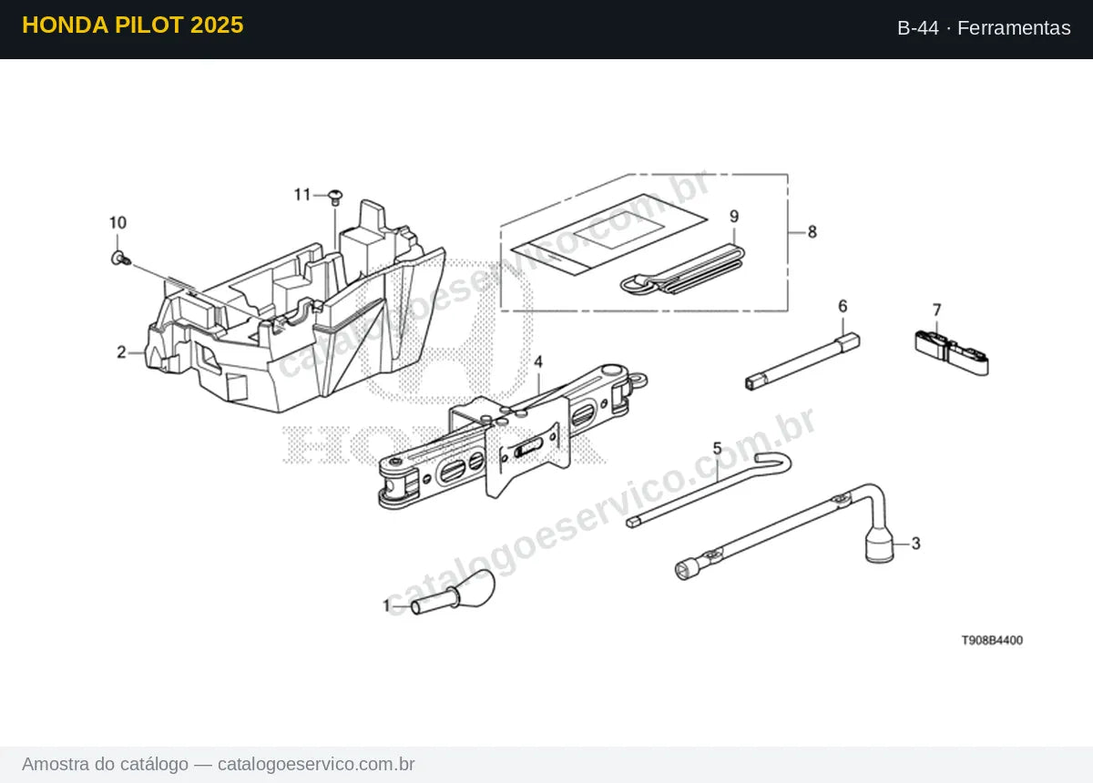 Vista explodida Ferramentas — Honda Pilot 2025