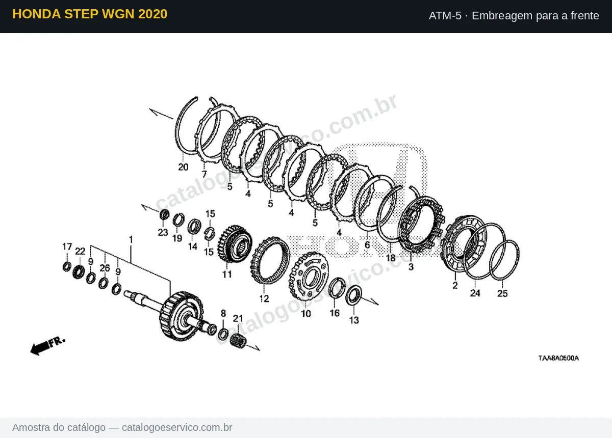 Vista explodida Embreagem para a frente — Honda Step WGN 2020