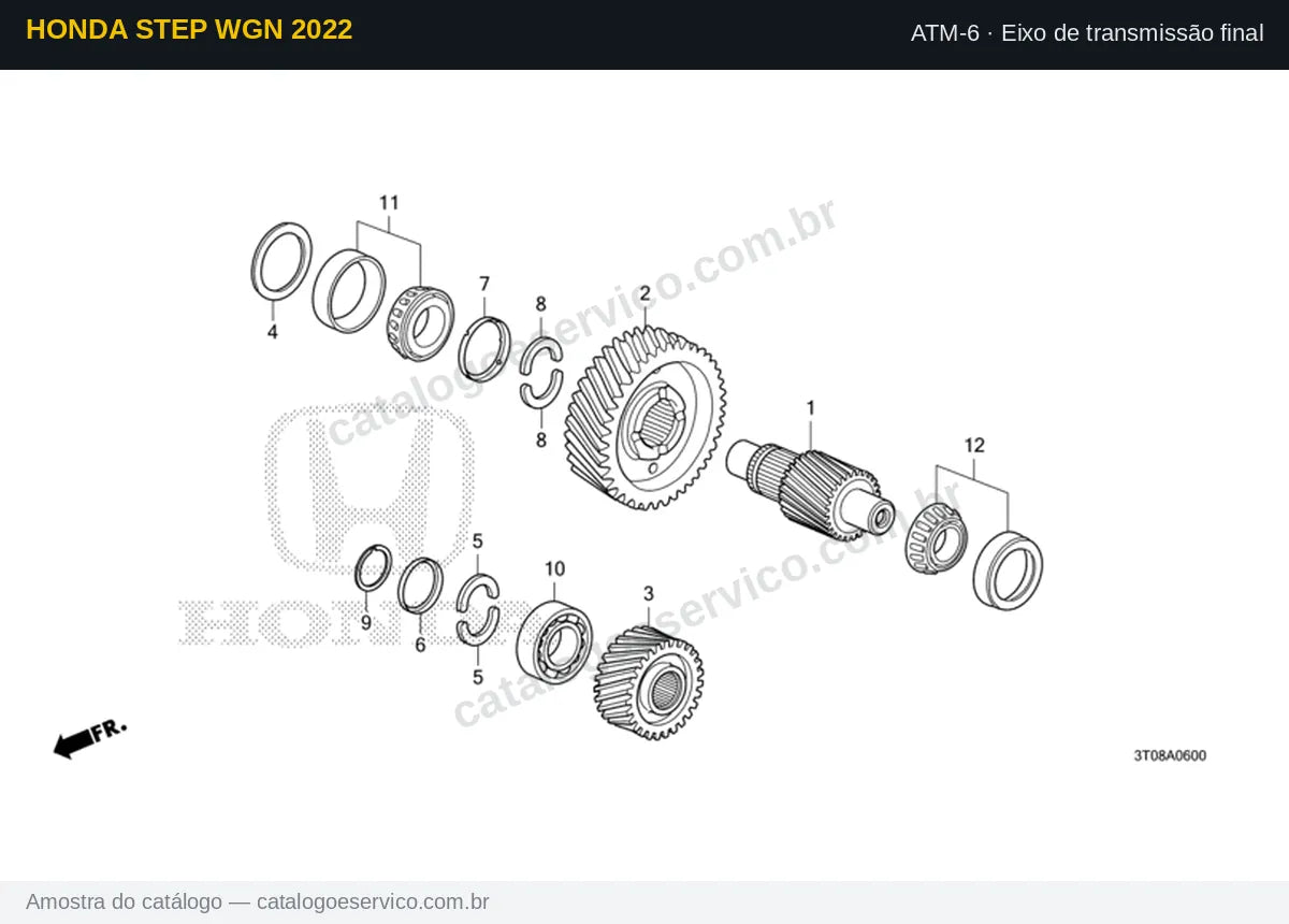 Vista explodida Eixo de transmissão final — Honda Step WGN 2022