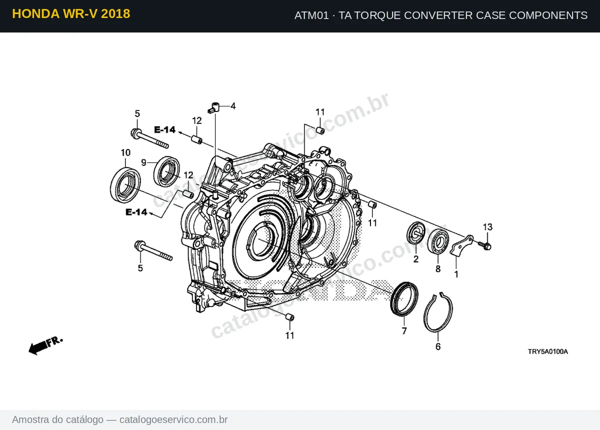 Vista explodida Ta Torque Converter Case Components — Honda WR-V 2018