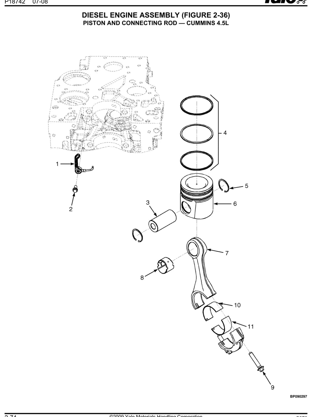 Detalhe de componentes ilustrados no Catálogo de Peças Hyster GDP/GLP135VX e 155VX