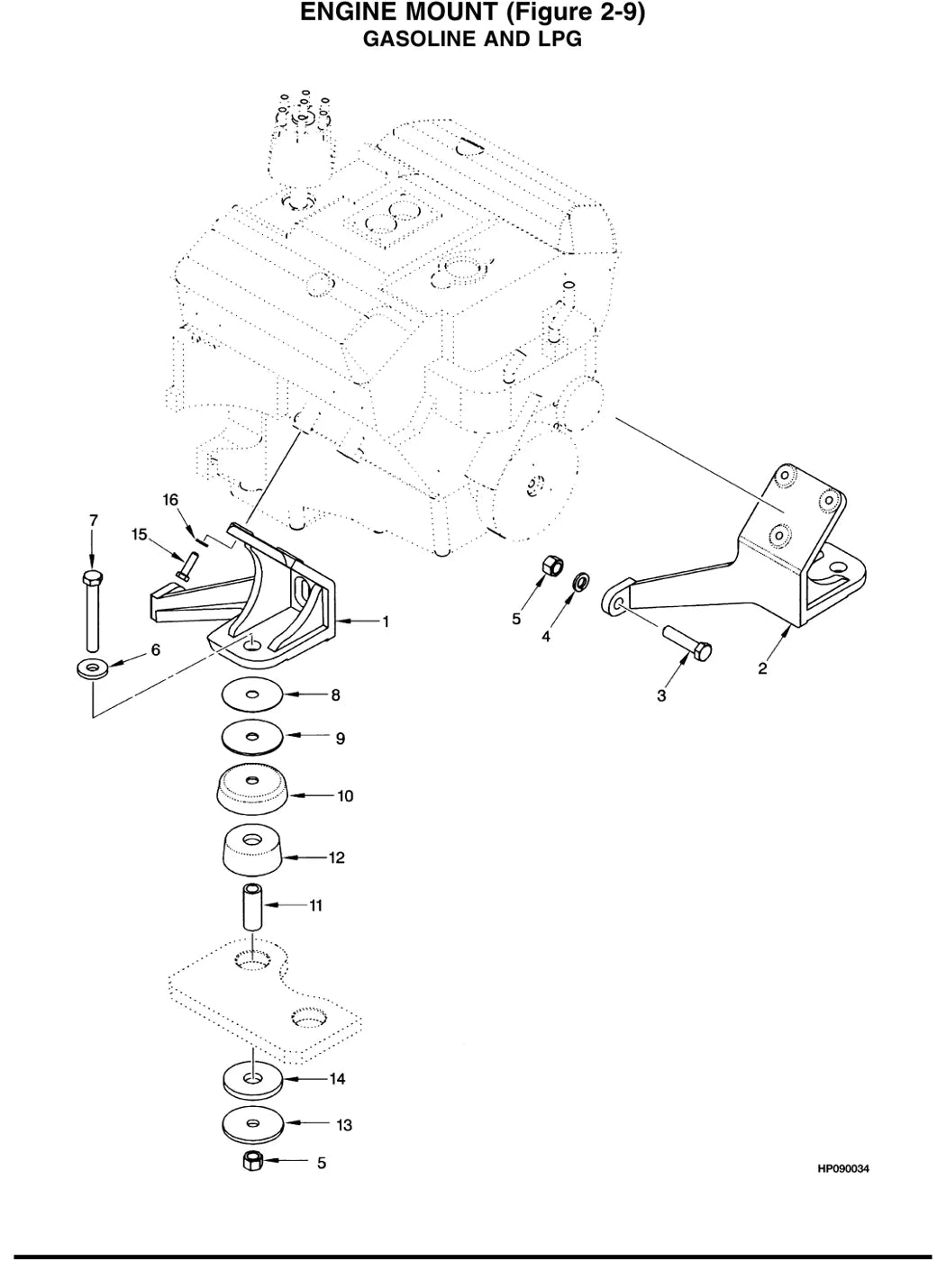 Vista explodida de conjunto do Catálogo de Peças Hyster H70XM a H120XM (K005)
