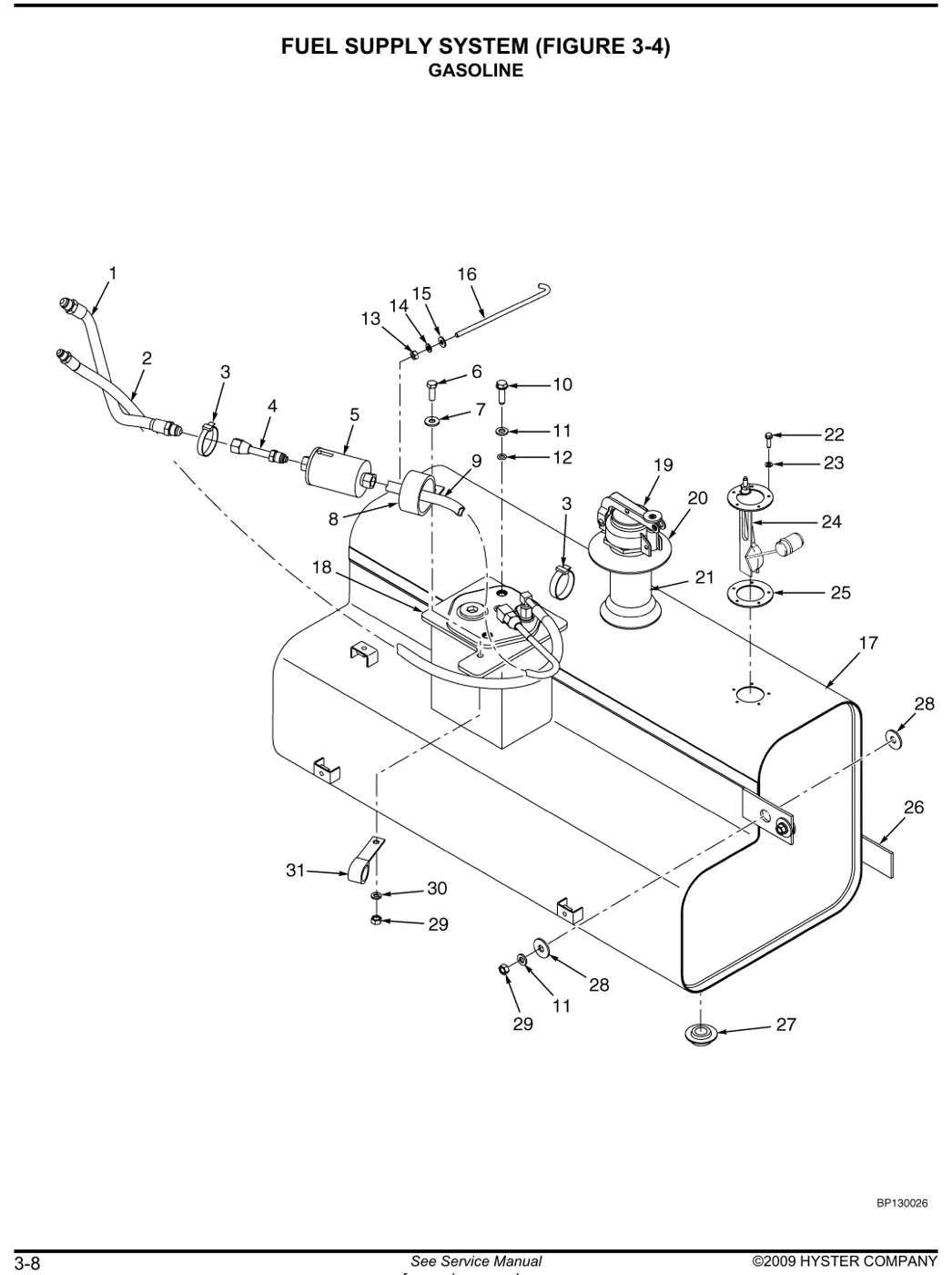 Detalhe de componentes ilustrados no Catálogo de Peças Hyster H135XL, H155XL (G006)