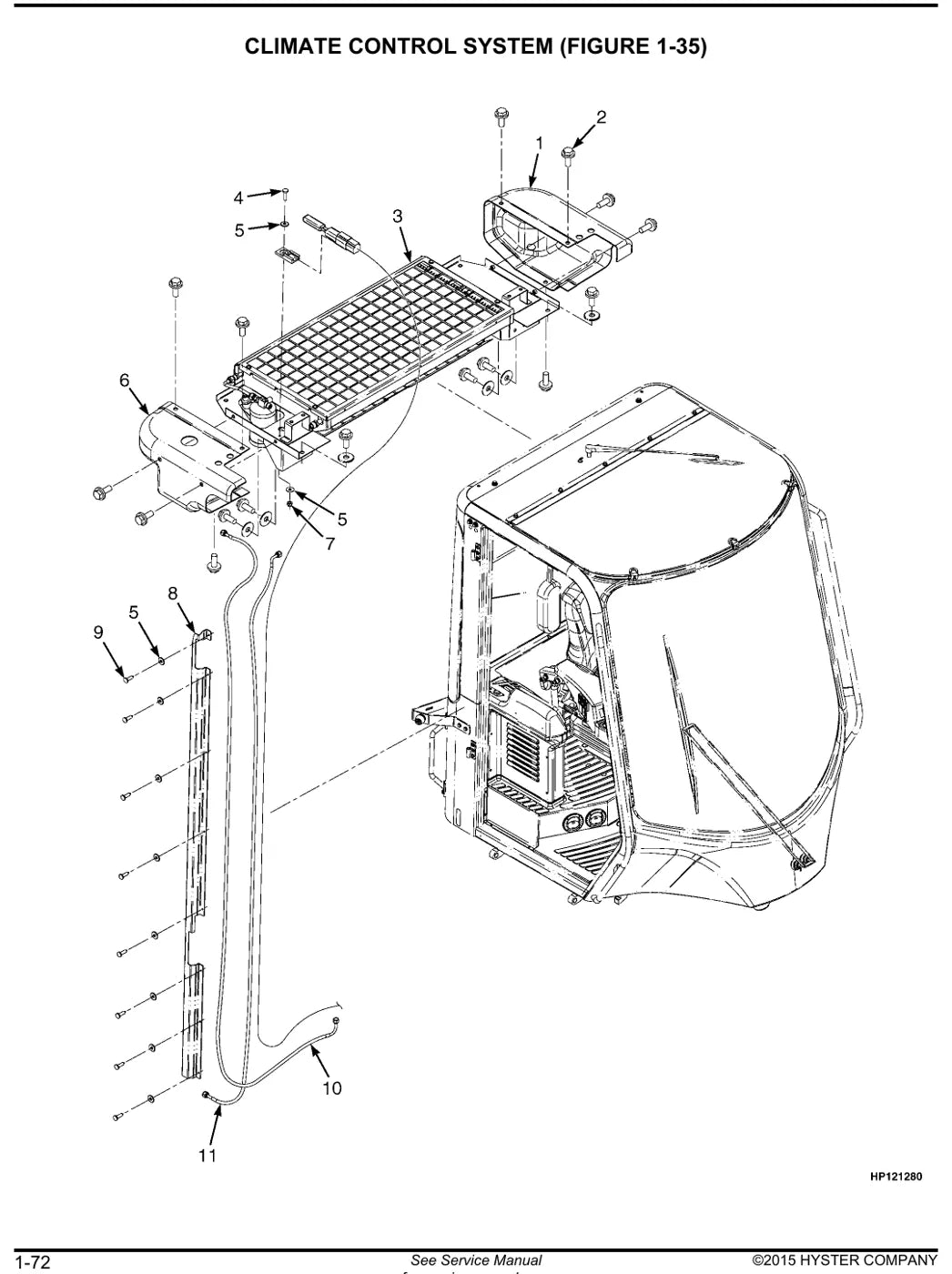 Vista explodida de conjunto do Catálogo de Peças Hyster H16XM-12EC a H22XM-12EC