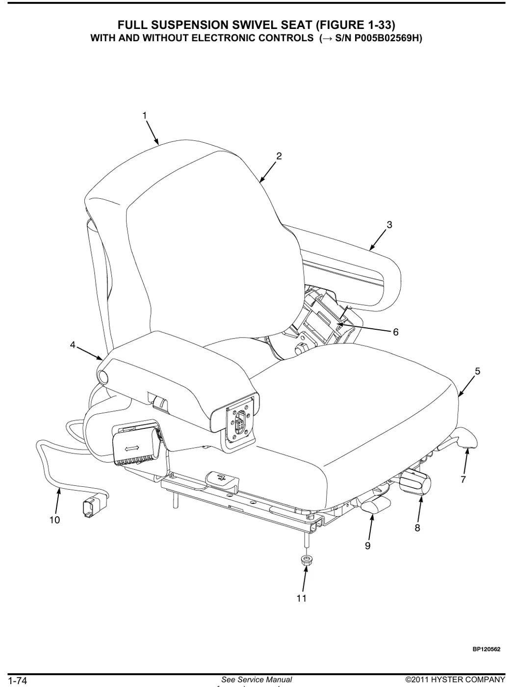 Vista explodida de conjunto do Catálogo de Peças Hyster H4.0FT5, H4.5FTS5, H5.5FT