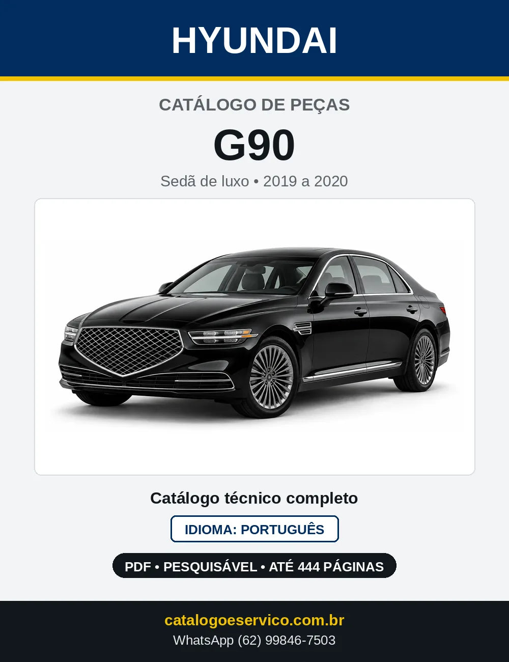 Capa do Catálogo de Peças Hyundai G90 em PDF