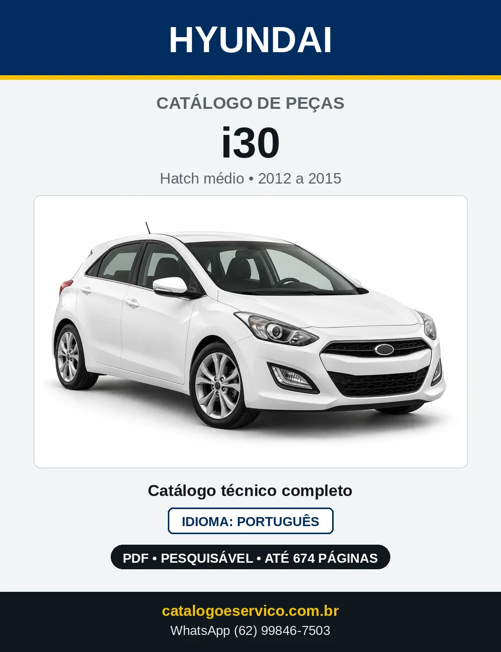 Capa do Catálogo de Peças Hyundai i30 em PDF
