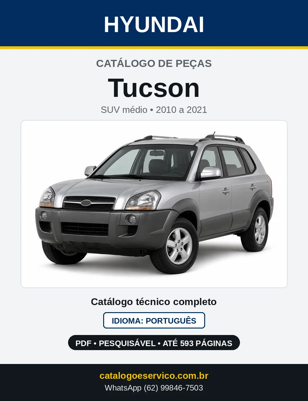 Capa do Catálogo de Peças Hyundai Tucson em PDF