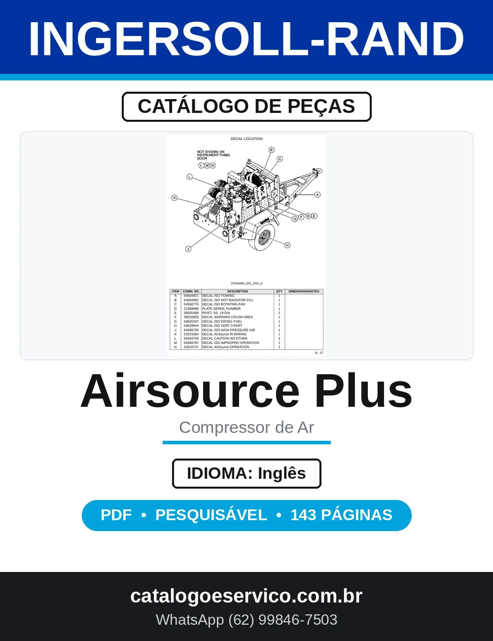 Catálogo de Peças Ingersoll-Rand Airsource Plus — capa
