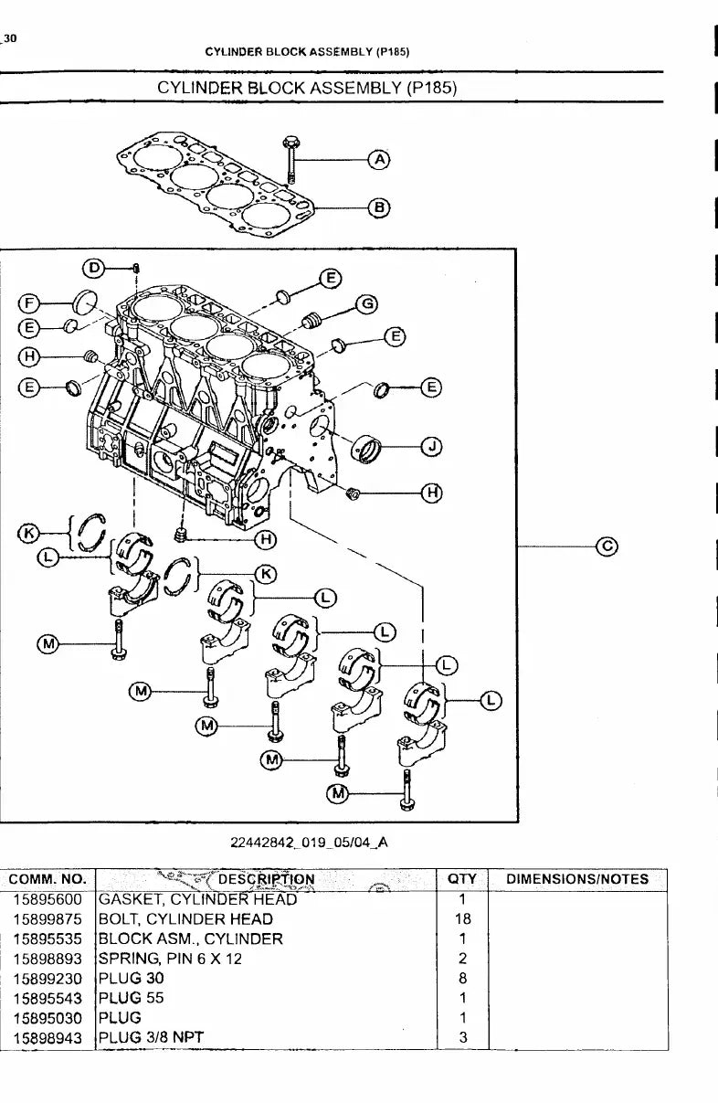 Catálogo de Peças Ingersoll-Rand P185 e XP185 — página interna 4