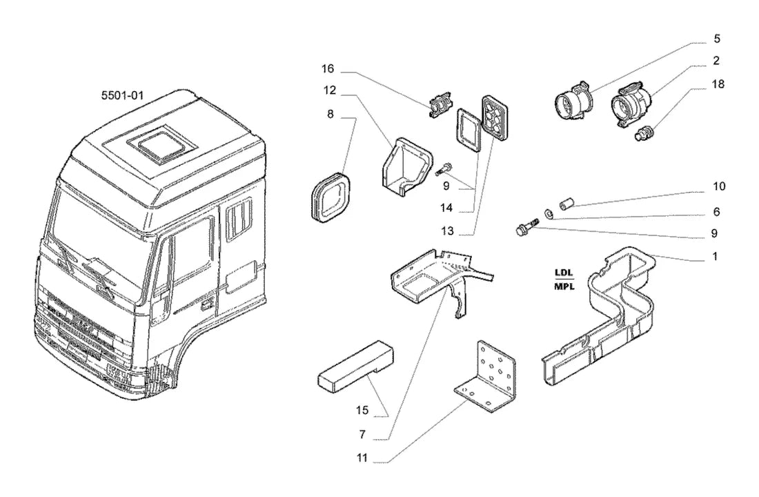Vista explodida 4 do catálogo de peças Iveco EuroTrakker 450E37T