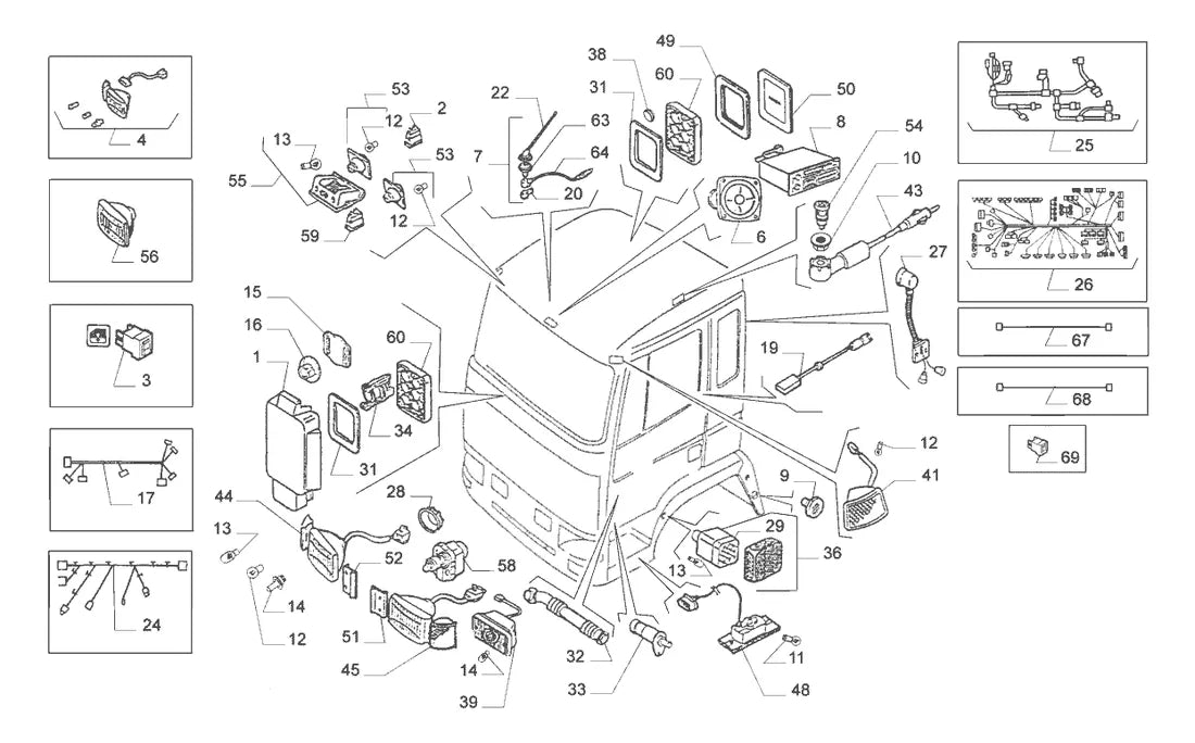 Vista explodida 3 do catálogo de peças Iveco EuroTech Cursor 190E31